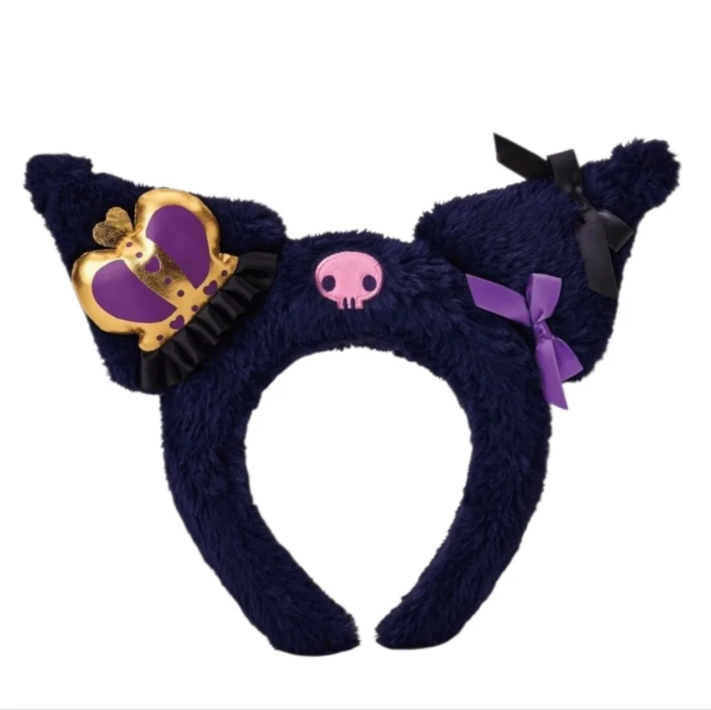 Sanrio Kuromi Crown Plush Faux Fur Headband 20th Anniversary Purple